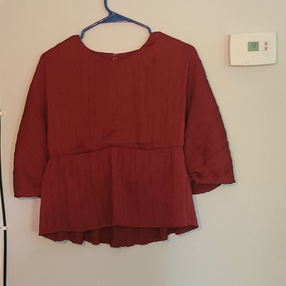 Ruffled Red Blouse
